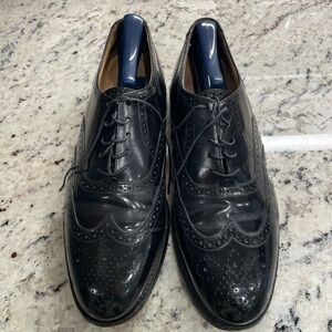 Bostonian Black Leather Wingtip Oxfords - 10.5